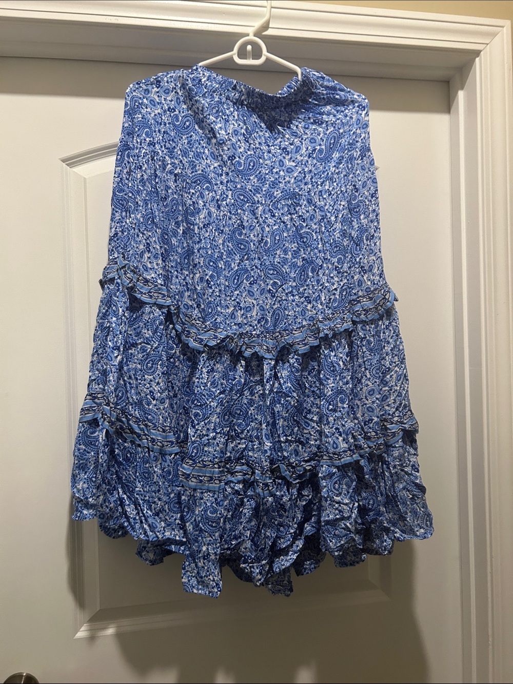 Blue Paisley Tiered Women's Skirt